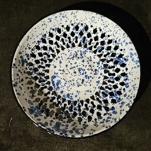 Abstract Blue and Black Decorative Plate